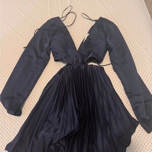 Abercrombie Elegant Navy Blue Pleated Dress XXS